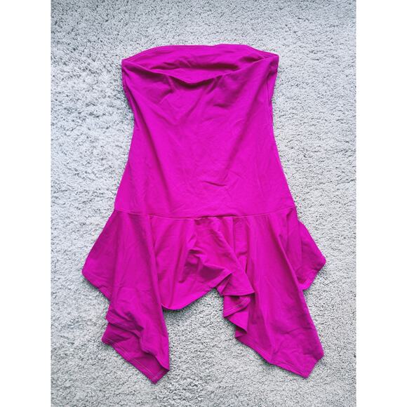 Susana Monaco Fuschia Tube Top Ruffle High Low Small Party Strapless Barbiecore - Picture 5 of 5